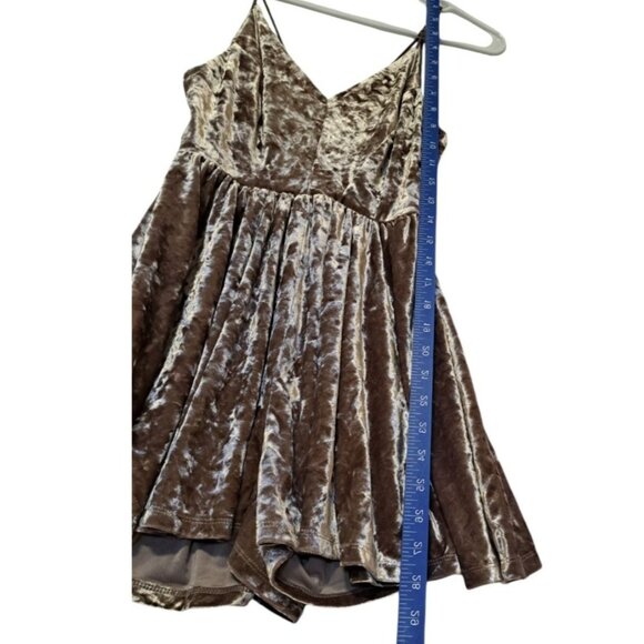 2 Velvet Rompers Urban Outfitters Silence Noise V-Neck Medium Tan Teal 90s Women - Picture 14 of 14